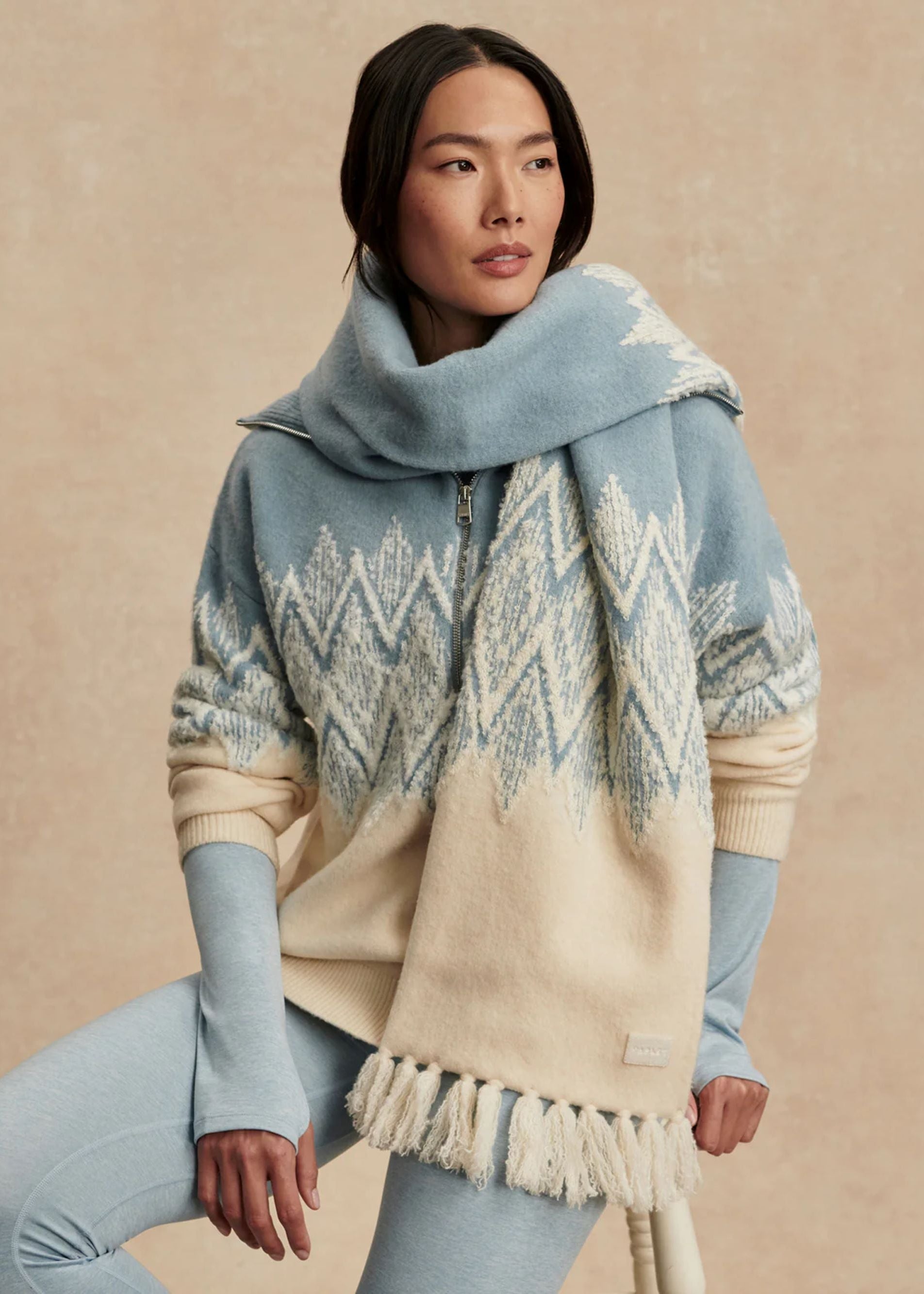 Sebastian Jacquard Scarf in Ashley Blue