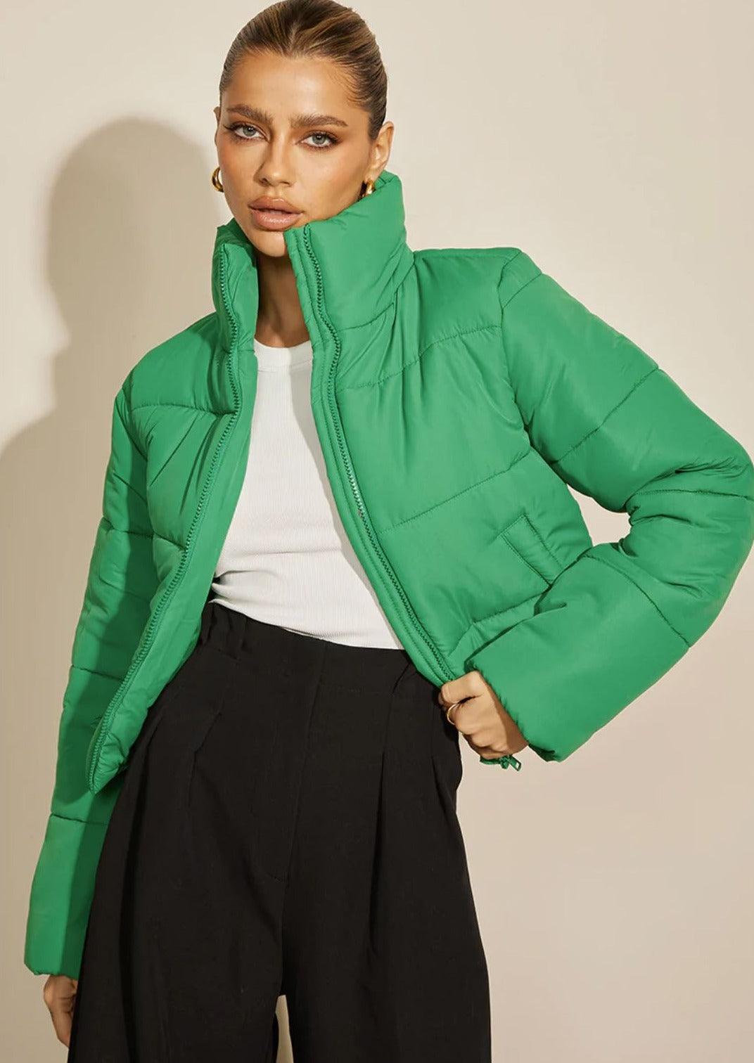 Seven Wonders - Amore Puffer Jacket in Emerald - OutDazl