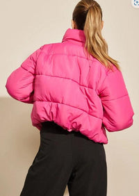 Seven Wonders - Amore Puffer Jacket in Fuchsia - OutDazl
