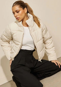Seven Wonders - Amore Puffer Jacket in Oyster - OutDazl