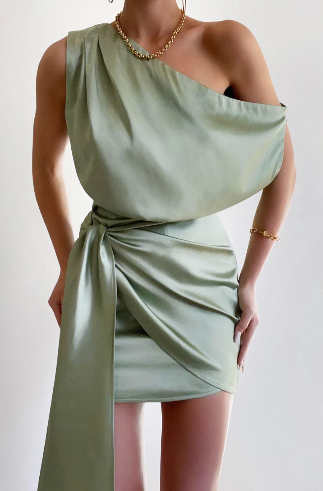 Seven Wonders - Charisma Mini Dress in Sage - OutDazl