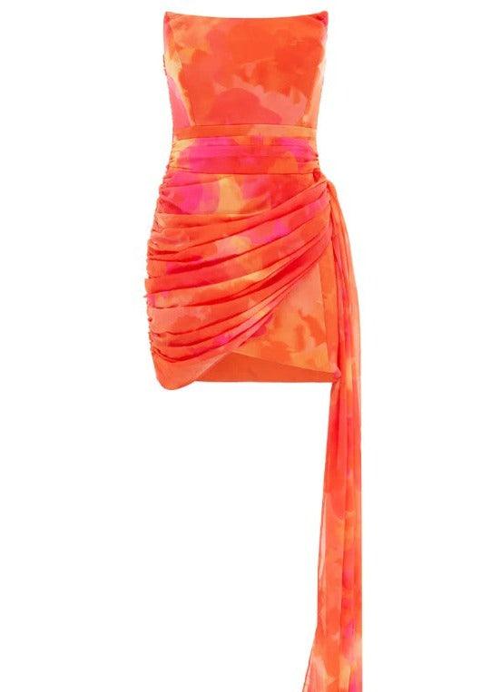 Seven Wonders - Ellie Mini Dress in Orange Floral - OutDazl