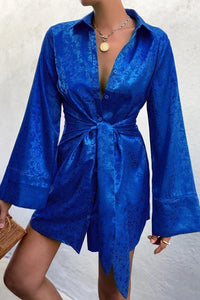 Seven Wonders - Juliet Mini Shirt Dress in Royal Blue - OutDazl