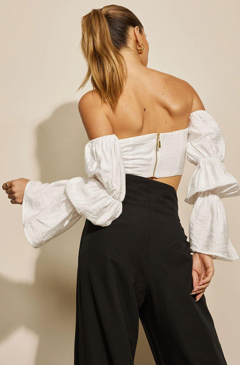 Seven Wonders - Romee Crop Top in White - OutDazl