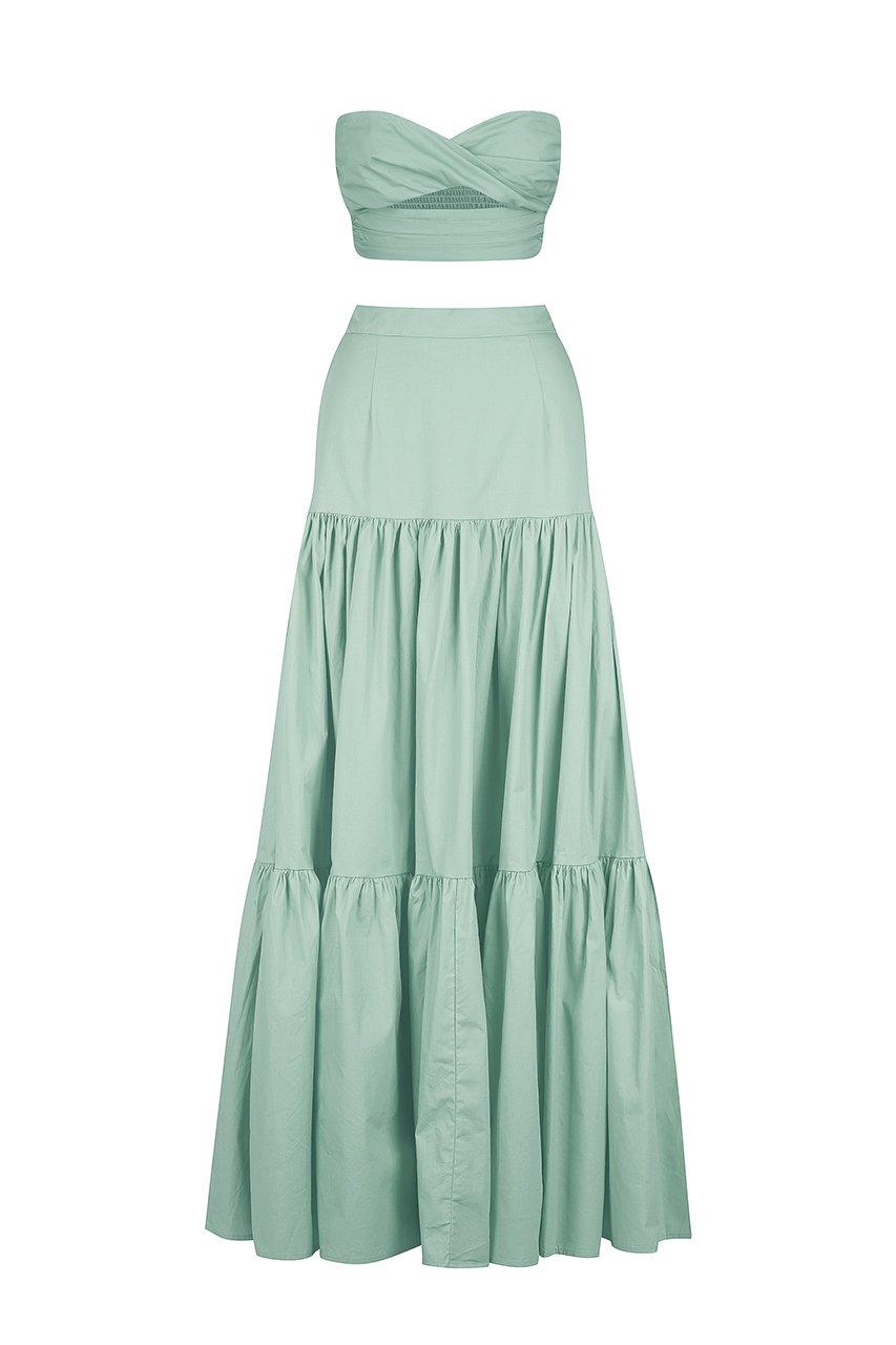 Seven Wonders - Top and Skirt Co-ord Ayla in Sage - OutDazl