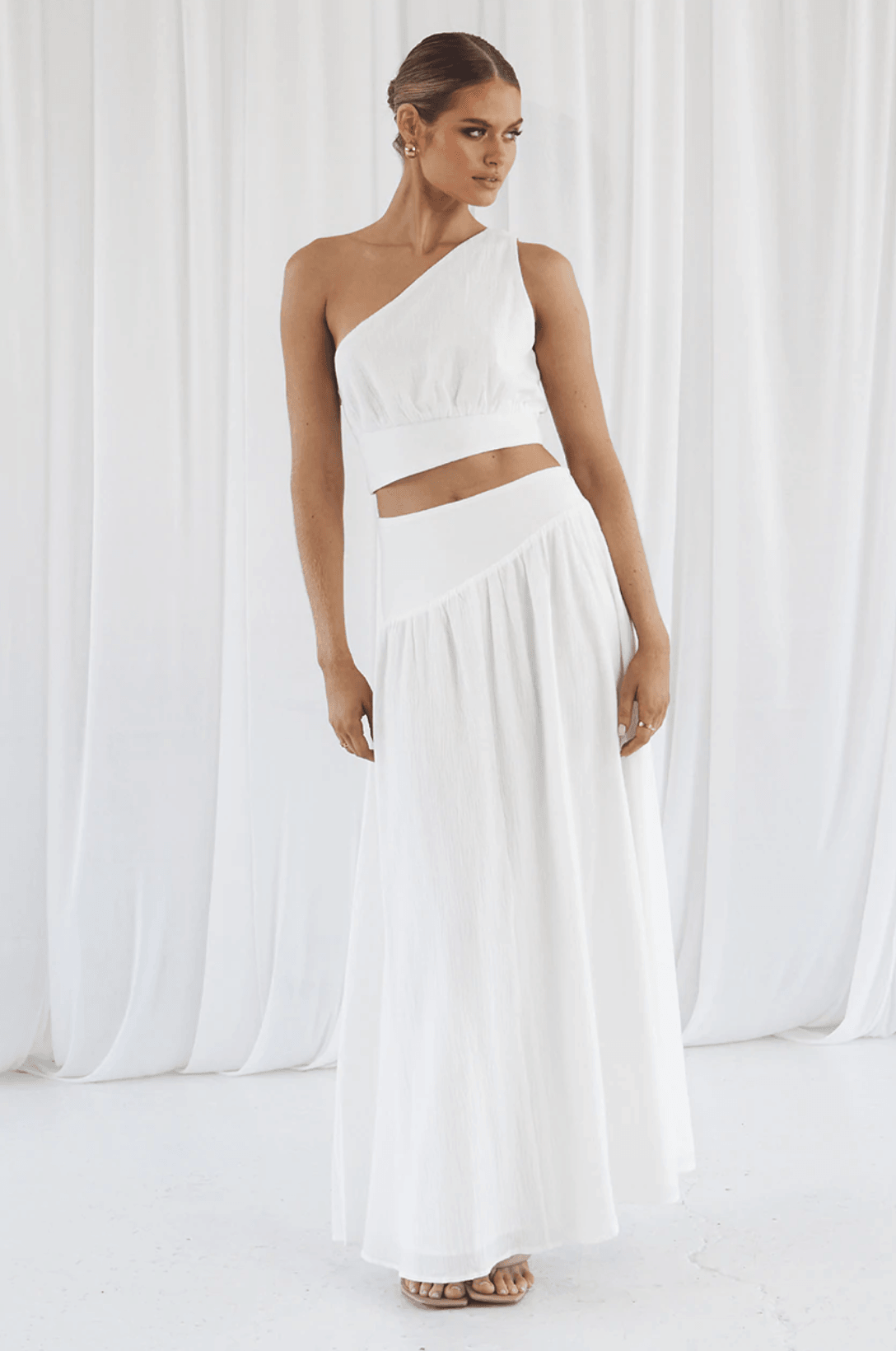 Seven Wonders - Top and Skirt Co-ord Freya in White - OutDazl