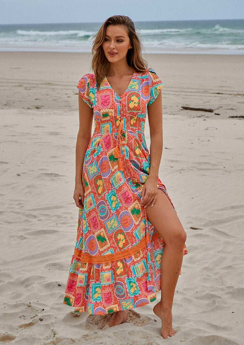 Sicily Print Romi Maxi Dress