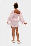 SLEEPER - Atlanta Linen Lounge Suit in Pink Vichy - OutDazl