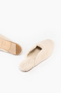 SLEEPER - Cream Shearling Slippers - OutDazl