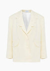 SLEEPER - Dynasty Linen Blazer Jacket in Off-white - OutDazl