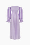 SLEEPER - Sleeper Atlanta shirred linen midi dress in Lavender - OutDazl