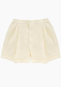 SLEEPER - Sleeper Dynasty Linen Shorts in Off-white - OutDazl