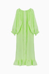 SLEEPER - Sleeper Loungewear Linen Midi Dress in Lime - OutDazl