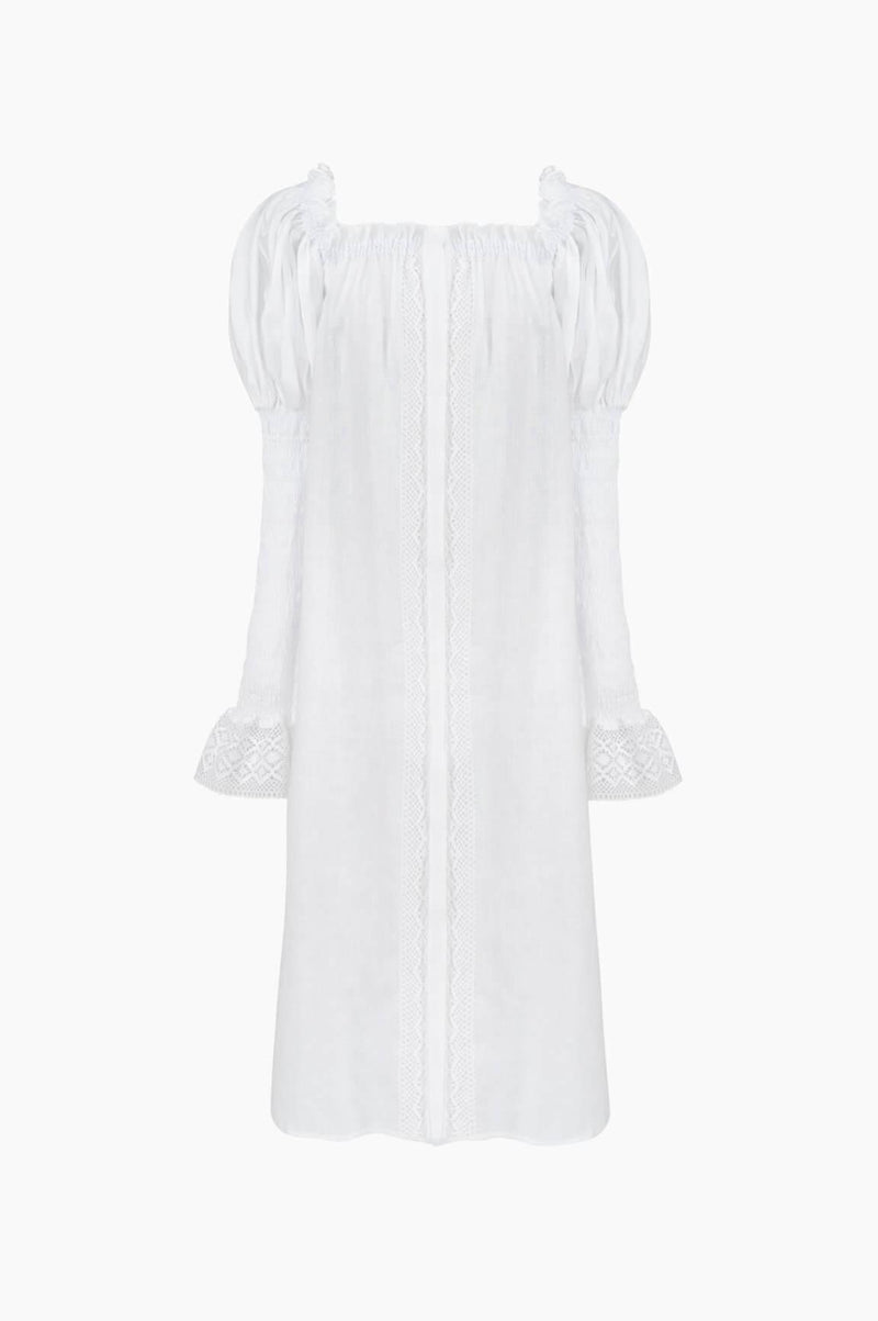 SLEEPER - Sleeper Opera linen dress in White - OutDazl