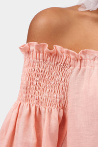 SLEEPER - Sleeper Romantica Linen dress in Rose Pink - OutDazl