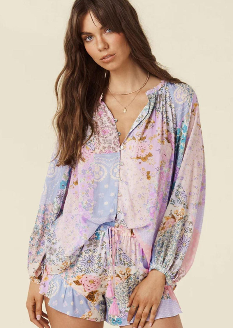 SPELL - Cha Cha Blouse in Jacaranda - OutDazl