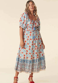 SPELL - Cha Cha Village Soiree Dress in Sky - OutDazl