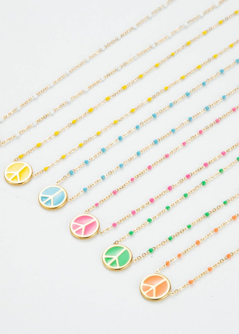 Peace Charm Beaded Necklace-OutDazl-OutDazl