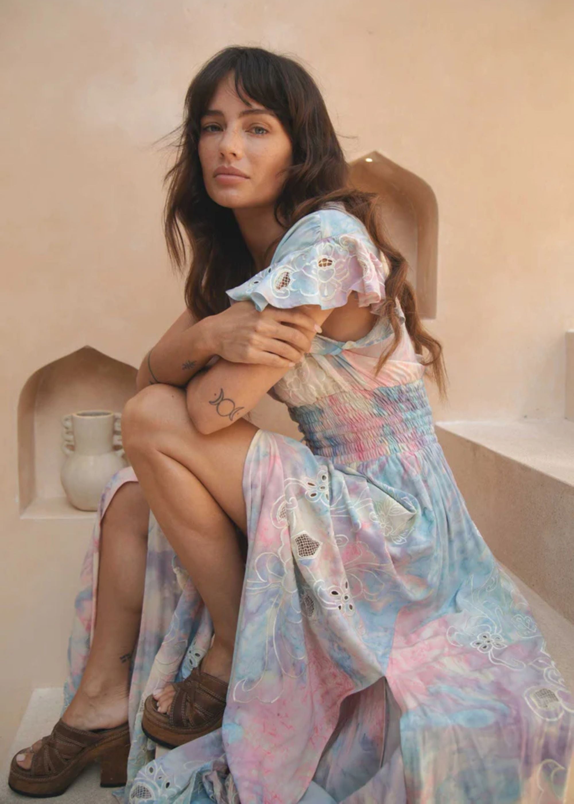 St Barth Maxi Embroidered Dress