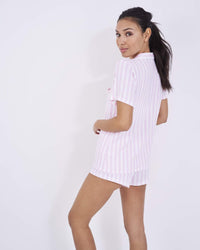 Stripe & Stare - Bedshort Set - Pale Pink Stripe - OutDazl