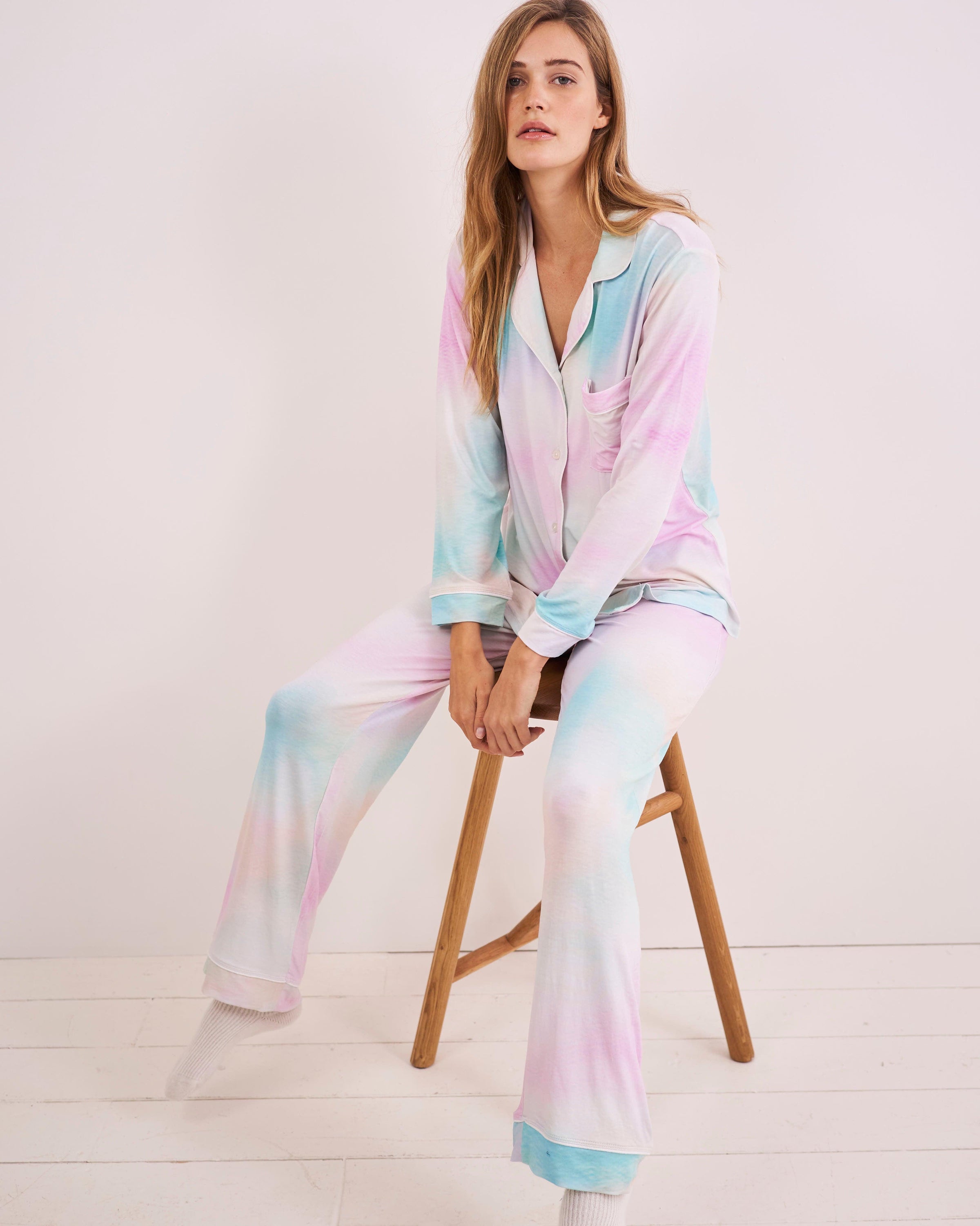 Trendy Watercolor Bows Pajama Set - Zerelam