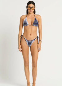 Beaded Ingrid Triangle Bikini Top in Stripe