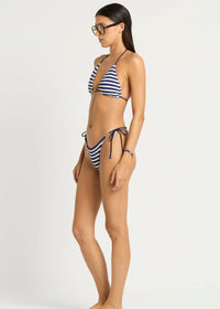 Beaded Ingrid Triangle Bikini Top in Stripe