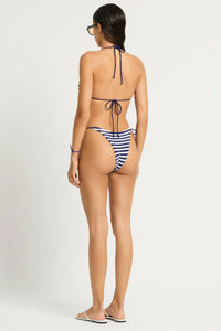 Beaded Ingrid Triangle Bikini Top in Stripe