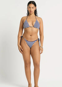 Beaded Ingrid Triangle Bikini Top in Stripe