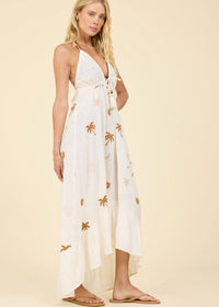 White Embroidered Sun and Sand Maxi Dress-Surf Gypsy-OutDazl