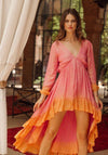 Sundress - Aline Marbella Tie Dye Hi Low Dress - OutDazl