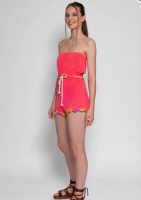 Sundress - Anoukshka Terry Playsuit in Fuchsia - OutDazl