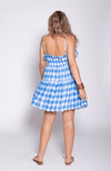 Sundress - Catalina Mini Dress in Gingham Blue - OutDazl