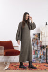 Sundress - Celine knit Dress in Khaki - OutDazl