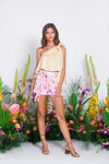 Sundress - Chris Linen Shorts in Riviera Print - OutDazl