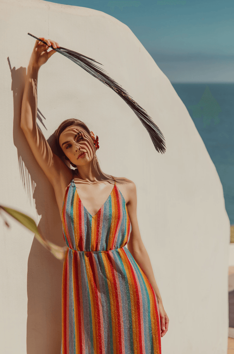 Sundress - Cirka Rainbow Italian Knit Maxi - OutDazl