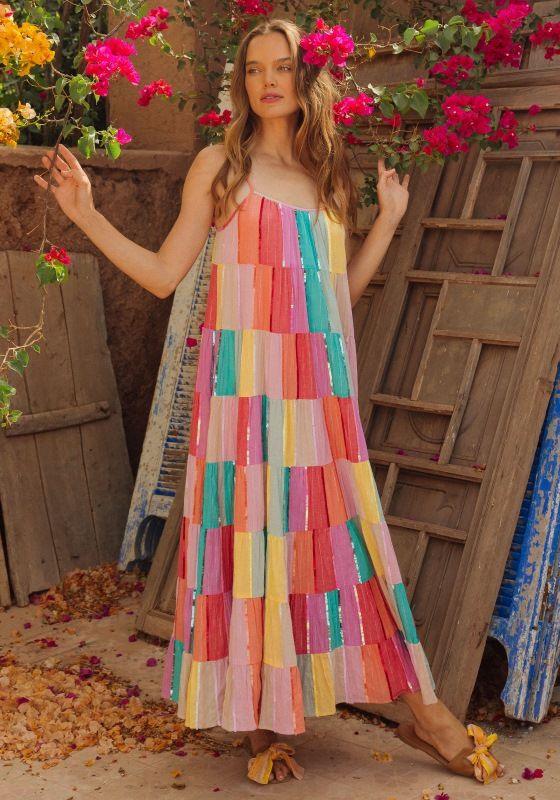 Sundress - Clemence Multi Colored Maxi Dress - OutDazl