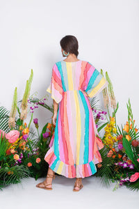 Sundress - Deva Kaftan Dress in Multicolor - OutDazl
