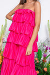 Sundress - Gigi Cotton/Silk Layered Dress in Fuchsia (2 in 1) - OutDazl