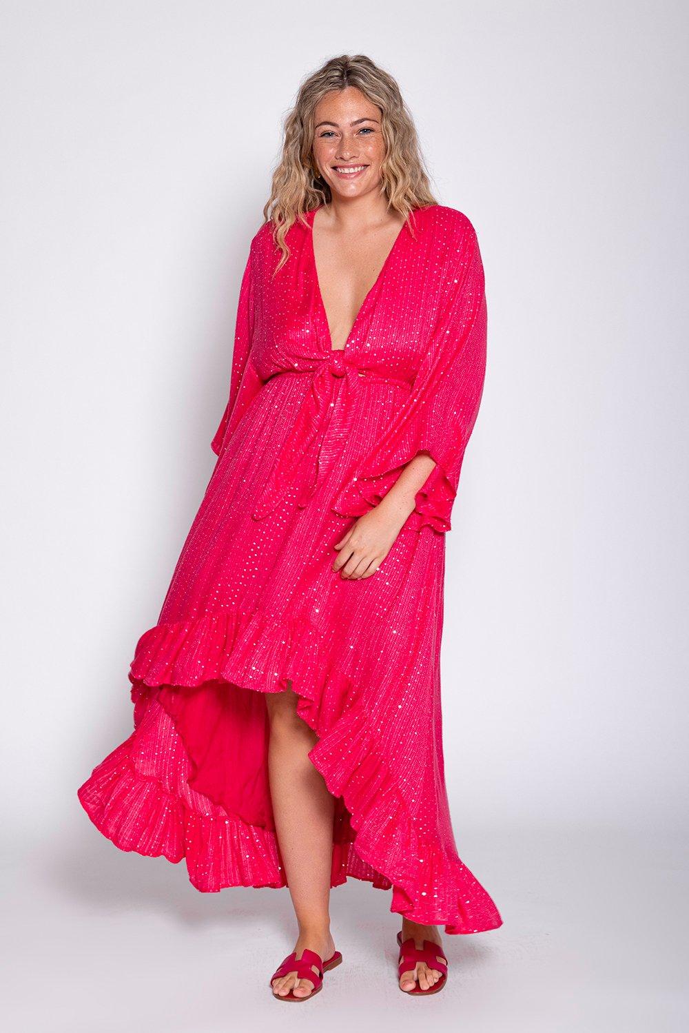 Sundress - Juliana Hi Low Dress in St Barth Pink - OutDazl