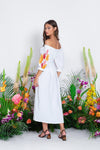 Sundress - Off Shoulder Tulum Dress with Embroidery - OutDazl