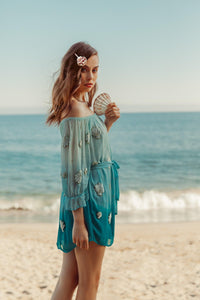 Sundress - Pauline Tie Dye Embellished Mini Dress - OutDazl