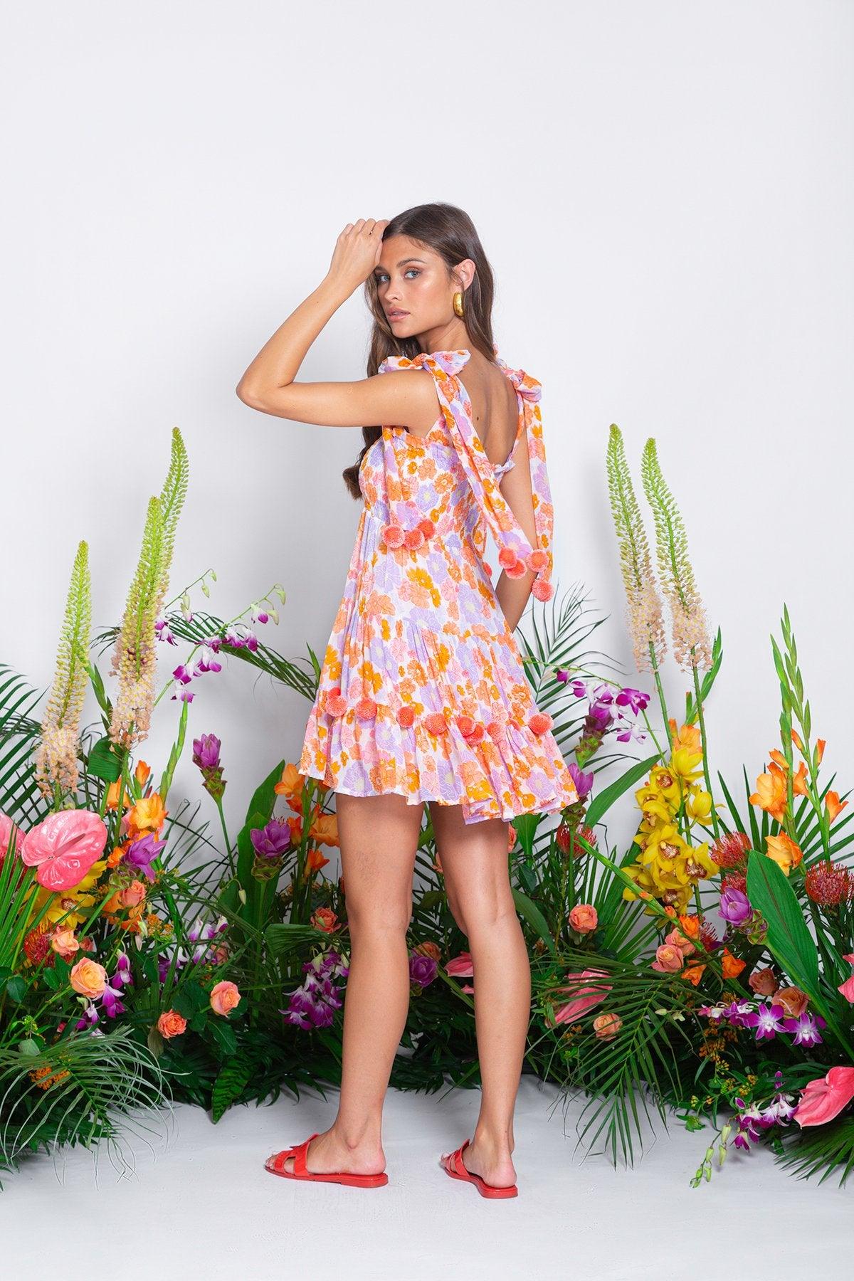 Sundress - PIPPA Mini Dress in Flower Print - OutDazl