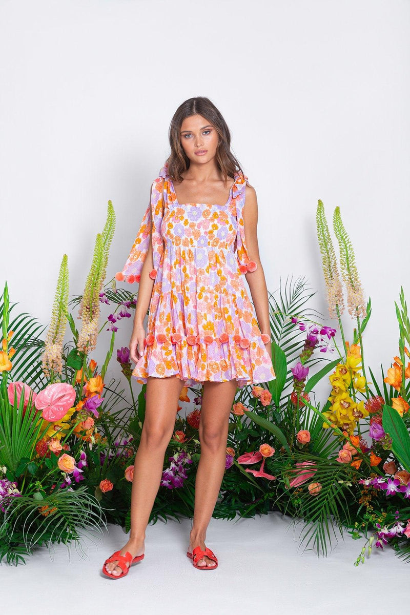 Sundress - PIPPA Mini Dress in Flower Print - OutDazl