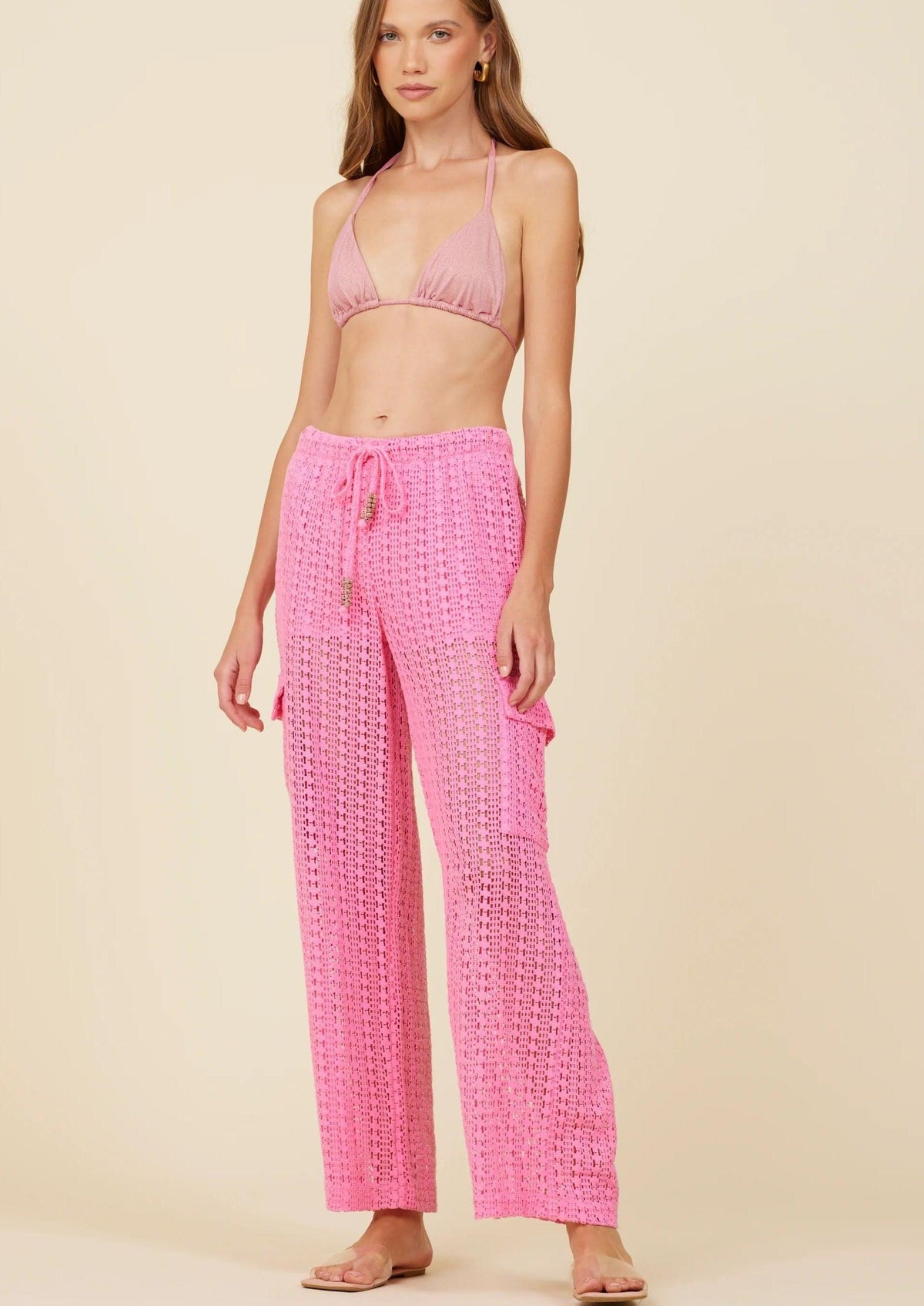 Surf Gypsy - Hot Pink Crochet Cargos - OutDazl