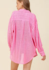Surf Gypsy - Hot Pink Crochet Shirt - OutDazl