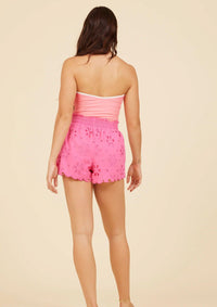 Surf Gypsy - Hot Pink Floral Eyelet Shorts - OutDazl