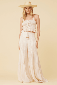Surf Gypsy - Ivory Lightweight Texture Ruffle Tank - OutDazl