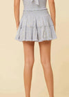 Surf Gypsy - Light Blue and Gold Lurex Smocked Ruffled Tier Skirt - OutDazl