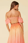 Surf Gypsy - Sunset Ombre Dip Dye Satin Front Tie Top - OutDazl